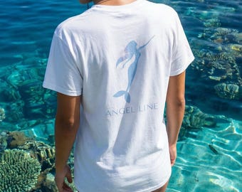 Mermaid Tail T-Shirt | Minimalist Coastal Back Print