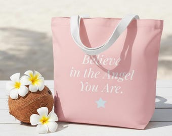 Pastel Pink Canvas Tote Bag | Coastal Dreamer