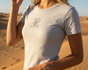 Angel Aura Baby Tee, Coquette Slim Fit Graphic Top