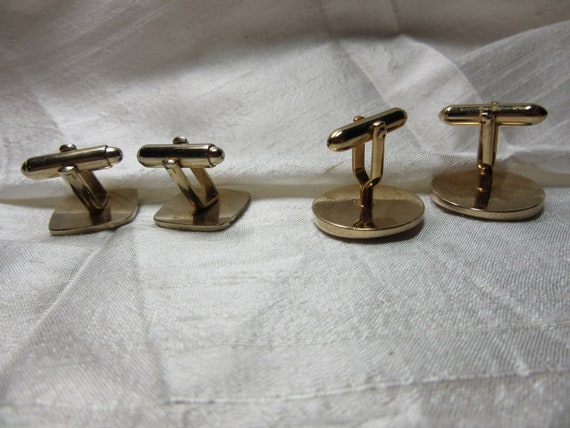 Vintage Two Sets of Goldtone Cufflinks Signed Swa… - image 4