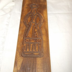 Springerle or Speculaas Wood Cookie Board of a Woman Rough Outline Primitive Kitchen image 3