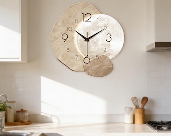 Minimalist Moon Phase Wall Clock – Silent Quartz Wooden Clock