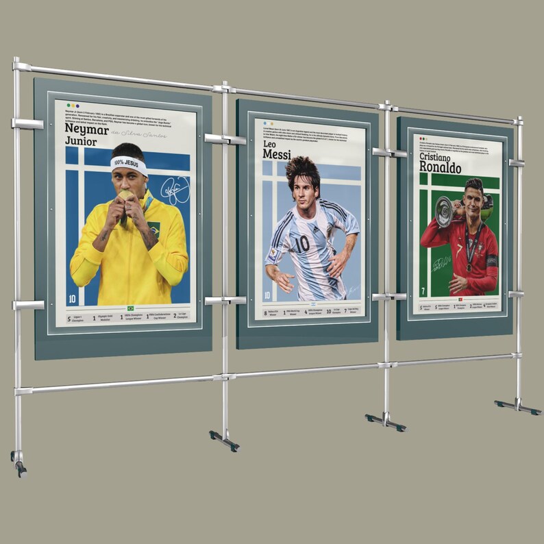Messi Ronaldo Neymar Poster Bundle – Football Goats Wall Art, Digital ...