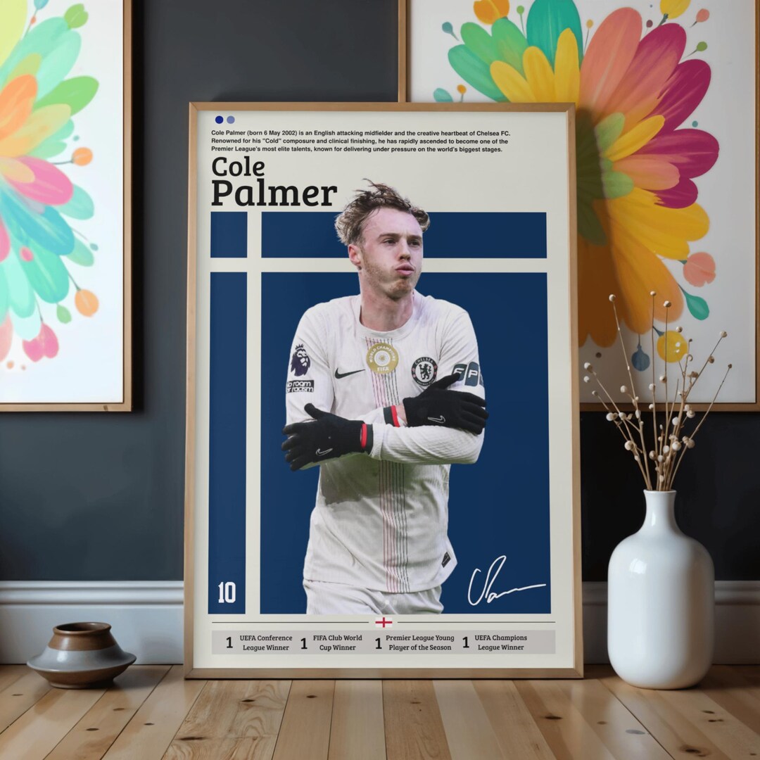 Cole Palmer Football Poster Chelsea FC Premier League Stamford Bridge ...