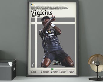 Vinicius Jr Real Madrid Poster Brazil World Cup Digital Download Soccer Print Football Gift
