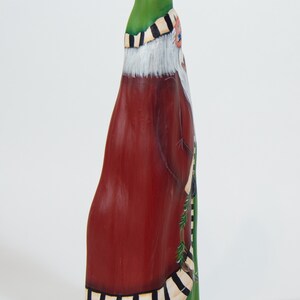 Special Order for Christina Louisiana Cypress Knee Santa Hand Painted Wood Santa with Wreath image 4