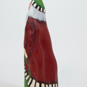 Special Order for Christina Louisiana Cypress Knee Santa Hand Painted Wood Santa with Wreath image 2