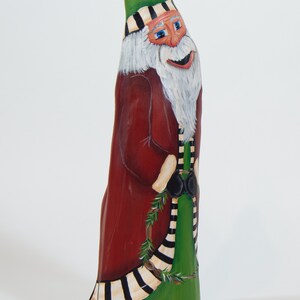 Special Order for Christina Louisiana Cypress Knee Santa Hand Painted Wood Santa with Wreath image 5