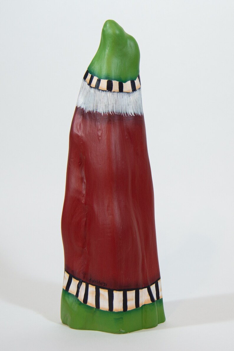 Special Order for Christina Louisiana Cypress Knee Santa Hand Painted Wood Santa with Wreath image 3