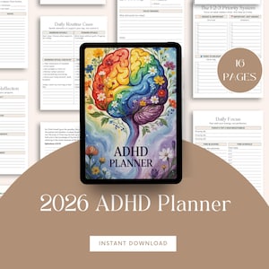 ADHD Executive Functioning Planner | Daily Routine, Focus, Productivity (Printable PDF)