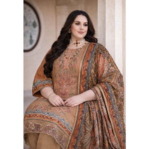Pakistani Salwar Kameez Suit for Women with Dupatta,Indian Pakistani Traditional Outfit, Ready to Wear Plus Size Shalwar Suits Dress