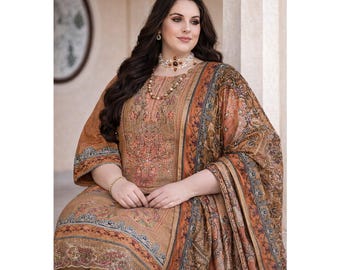 Pakistani Salwar Kameez Suit for Women with Dupatta,Indian Pakistani Traditional Outfit, Ready to Wear Plus Size Shalwar Suits Dress