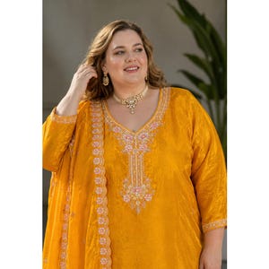 Indian Pakistani Ready to Wear Salwar Kameez Suit with Dupatta, Plus Size Clothing, Women Wear Festival & Haldi Function Outfits