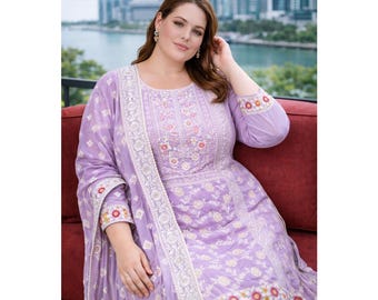 Jacquard Cotton Printed Salwar Kameez with Dupatta Set, Ready-made Indian Ethnic Dresses, Comfortable Traditional Wear for Women's