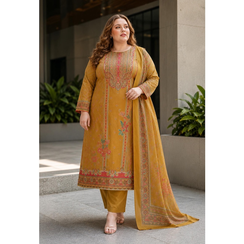 Designer Style Salwar Kameez Pant Suits with Dupatta, Ready Made Stitched Suit Shalwar Women Wear, Traditional & Festive Wear Clothing Option - 1
