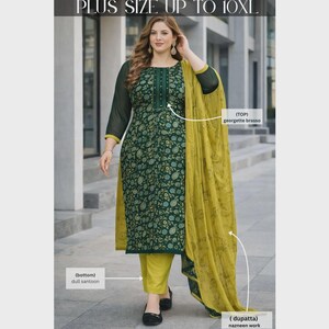 Indian Pakistani Salwar Kameez, Designer Kurti Pant with Dupatta Suit, Traditional & Festival Wear Ready Made Shalwar Kameez Dress Option - 5