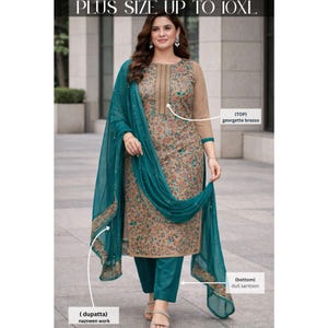 Indian Pakistani Salwar Kameez, Designer Kurti Pant with Dupatta Suit, Traditional & Festival Wear Ready Made Shalwar Kameez Dress Option - 4