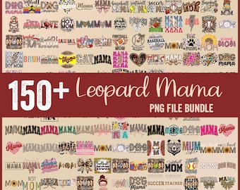 Paquete PNG de Mamá Leopardo, diseños de sublimación para el Día de la Madre (descarga digital)