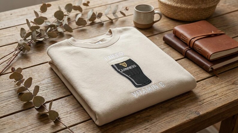 Guinness Embroidered Shirt, I Need Vitamin G Shirt, Beer Lover Funny Shirt Gift Bild 2