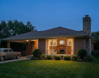 HO Scale 1930s Living Room Diorama - Printable Model Railway Backdrop