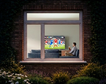 HO Scale 1:87 Printable Interior Diorama • Man Watching Football • Modern Living Room Scene
