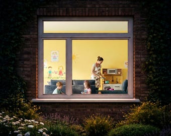 HO Maßstab 1:87 Kinder Spielzimmer Interieur • Bunte Wandkunst • Kinderzimmer Diorama