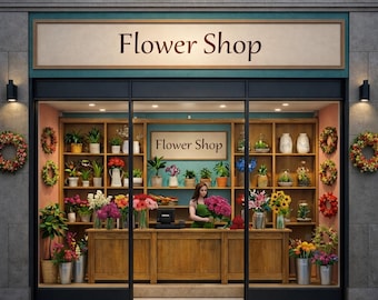 N Scale Flower Shop Interior – Printable Model Railway Diorama (1:160 Scale) (PDF Sheet)
