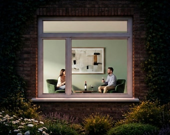 N Scale Modern Lounge Diorama • Printable 1:160 Interior (Digital Download)