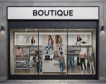 N Scale Clothing Boutique Interior – Printable Diorama Backdrop (1:160 Model Railway Shopfront