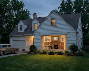 HO Scale 1940s Living Room Diorama - Printable Model Railway Backdrop