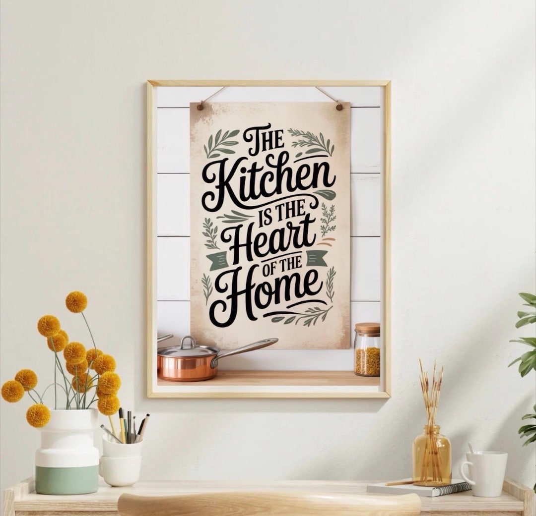 Kitchen Wall Quote Printable, Farmhouse Kitchen Wall Art, the Kitchen ...