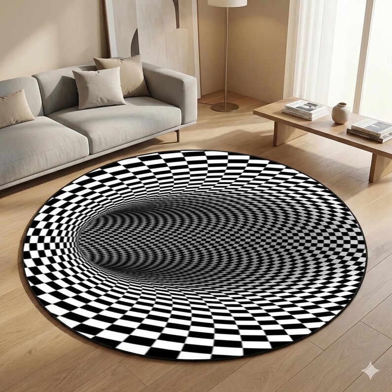 3d Pattern Rugs 3D Optical Illusion Rug | Black White Geometric Area Rug | Trippy ...