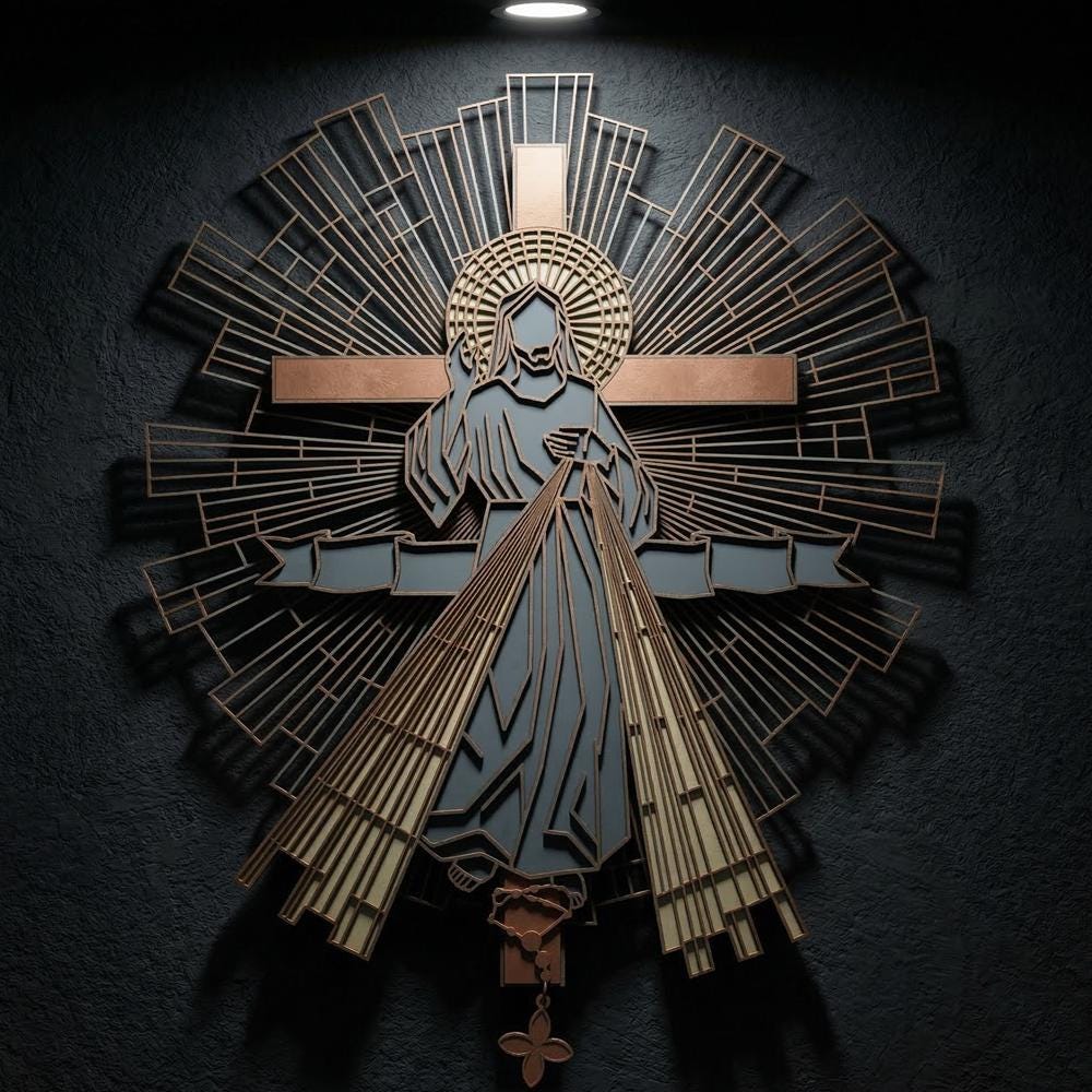 Jesus Cross Laser Cut Svg Catholic Wall Art CNC Glowforge Religious ...