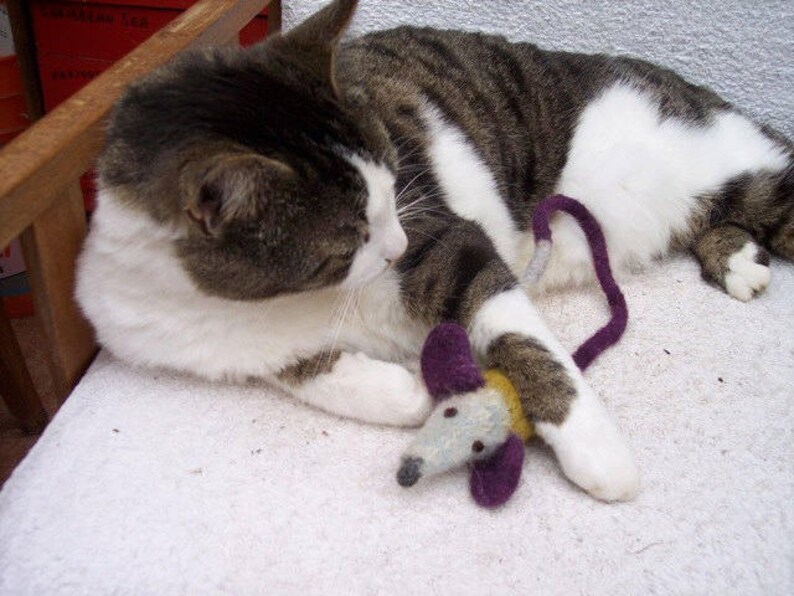 Felted Cat Toy Mouse image 9