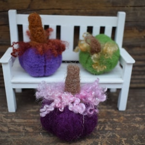 Needle felted miniature pumpkins