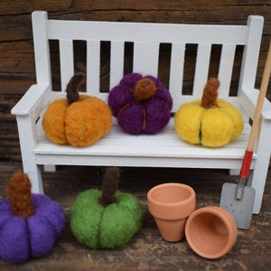 Needle felted miniature pumpkins