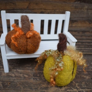 Needle felted miniature pumpkins