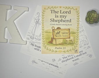 Psalm 23 Coloring Book for Kids | The Lord Is My Shepherd | Christian Bible Coloring Pages | Printable Scripture Activity