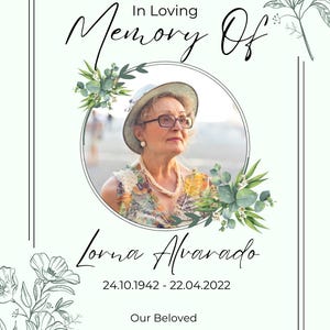 Funeral Program Template Canva | Editable Obituary Layout | Memorial Brochure Download
