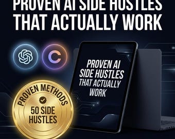 Proven AI Side Hustles That Actually Work | Make Money with ChatGPT & Claude | 50 Methods | Digital Download PDF