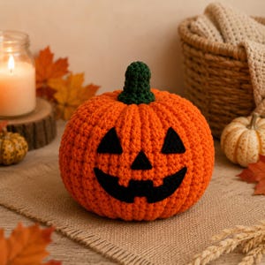 Crochet Pumpkin Pattern PDF | Amigurumi Jack-O-Lantern Pattern | Halloween Crochet Decor | Easy Fall Amigurumi Pattern Digital Download
