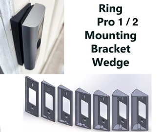 Angle Mount Bracket Wedge for Ring Pro 1 / 2 Doorbell (5-45 degrees)