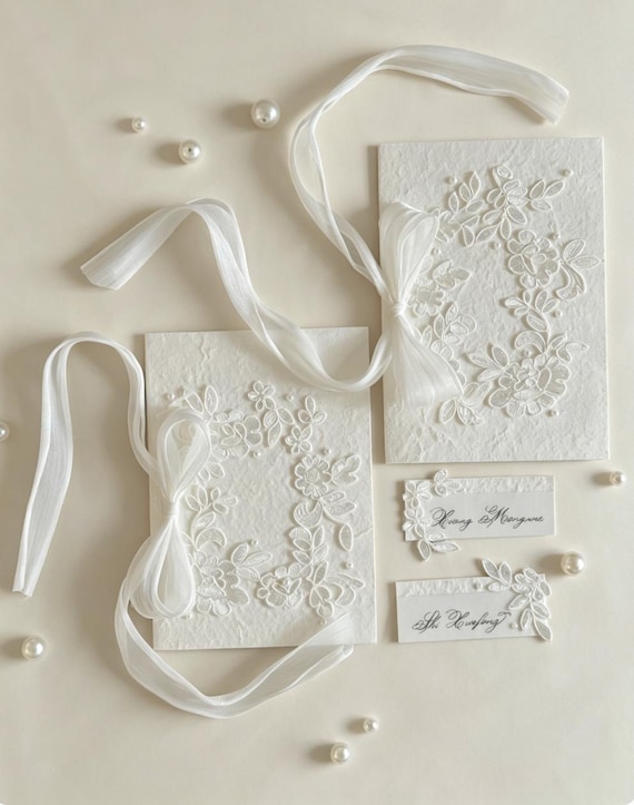 Handmade Lace Vow Books Set of 2, Bride & Groom Wedding Vows Keepsake, Proposal Gift, Vow Renewal, Anniversary and Romantic Couple Gift