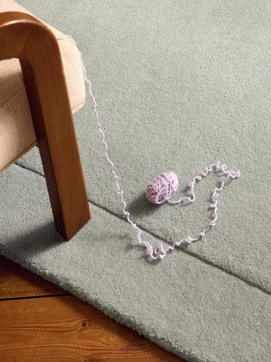 Irregular Light Blue Bean Shape Rug 4x6 5x8 Hand Tufted Plush Wool Area ...
