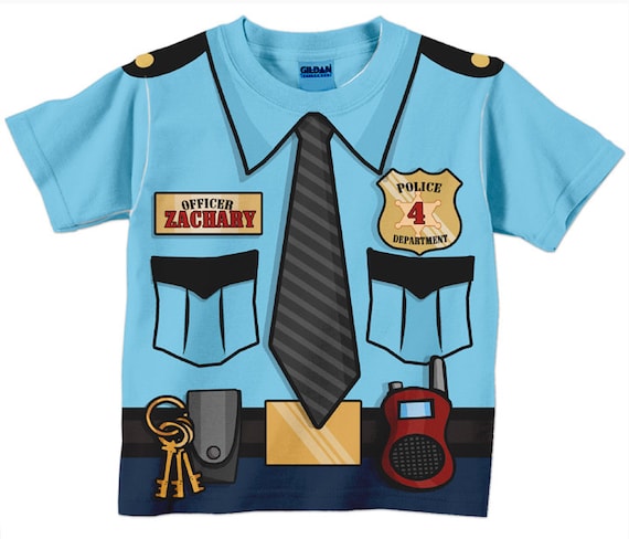 Police Officer Shirt Personalized Boys 