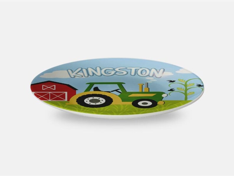 Personalized Plate Boys Tractor Plate Personalized Farm Etsy