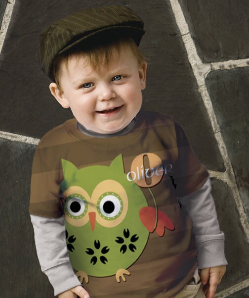 Personalized Boys Owl Tshirt Childrens Clothing Shirt Etsy