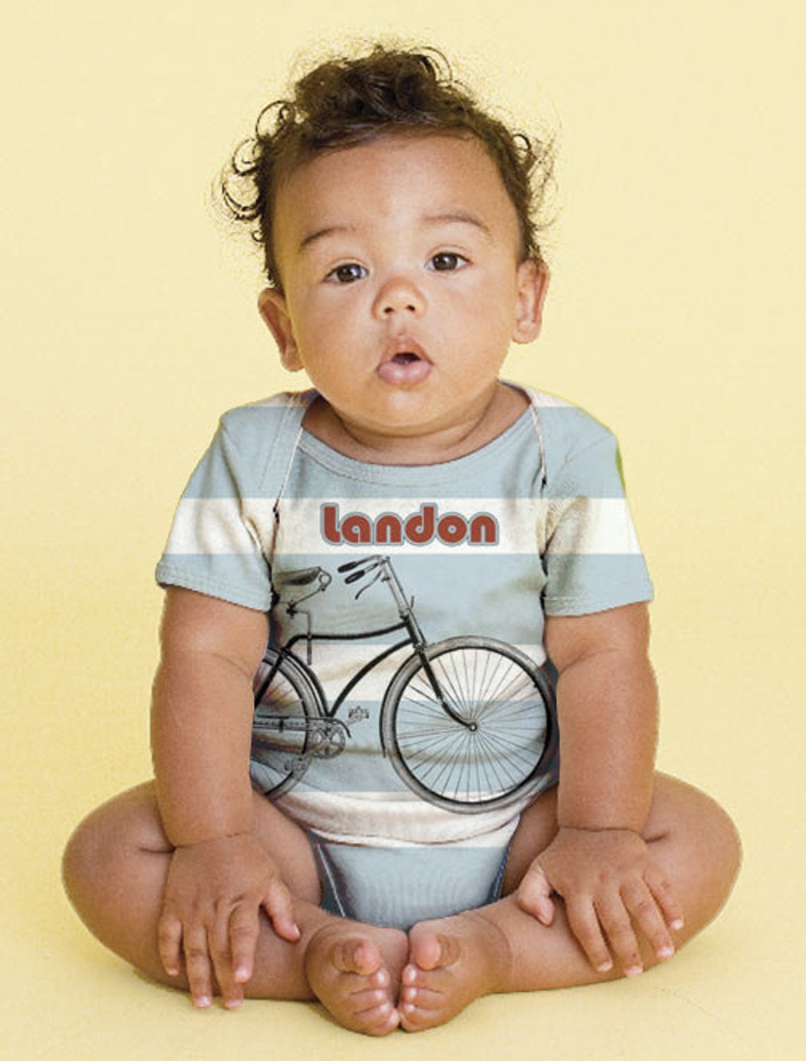 Boy's Bicycle Bodysuit Personalized Baby Bike One Piece Etsy