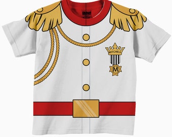Prince Charming Shirt, Personalized White Prince Charming Birthday T-Shirt, Boys Formal Prince Shirt