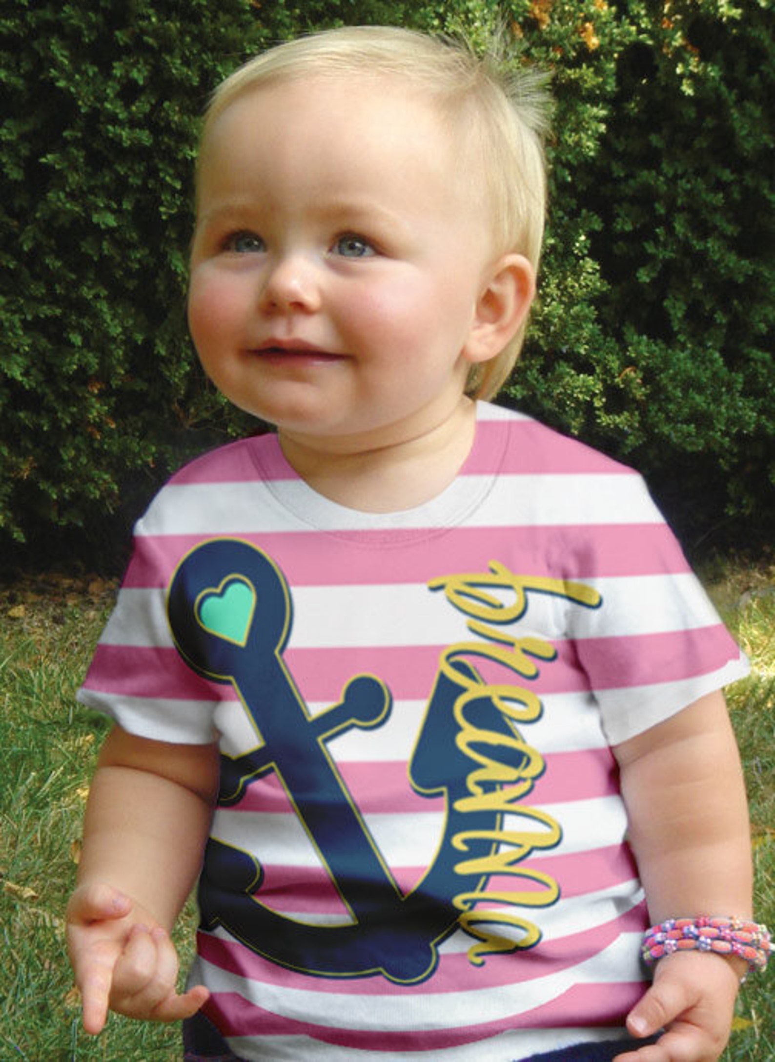 Girls Anchor Tshirt Personalized Children's Nautical Etsy